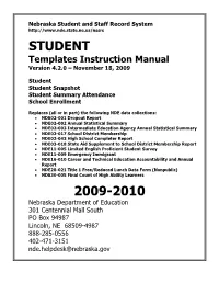 2009-2010 Student Templates Instruction Manual