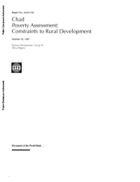 Chad Poverty Assessment: Constraints to Rural Development