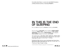 In This Is the End of Sleeping