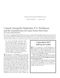 PG Wodehouse and the Anachronism of Comic Form (Part One)