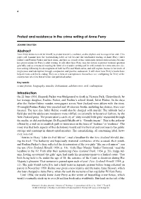 Protest and Resistance in the Crime Writing of Anne Perry Abstract