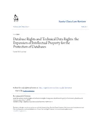 The Expansion of Intellectual Property for the Protection of Databases Lionel M
