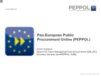 Transfer of Ownership from PEPPOL to Openpeppol