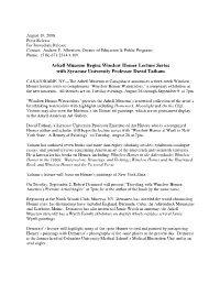 Winslow Homer Lecture Series Pr