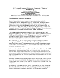 196Th Assault Support Helicopter Company – “Flippers” Unit History by Darrell L