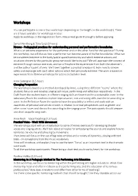 About the Workshops and Contributors