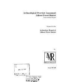 Archaeological Overview Assessment Lillooet Forest District Non-Technical Report
