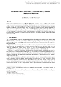 Efficient Software Tools in the Renewable Energy Domain: Maple and Maplesim
