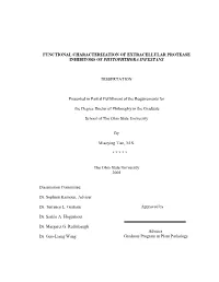 Functional Characterization of Extracellular Protease Inhibitors of Phytophthora Infestans