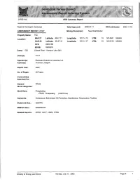 Geological Survey Branch Assessment Report Indexing System