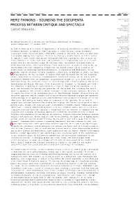 Merz-Thinking – Sounding the Documenta Process Between Critique and Spectacle