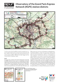Observatory of the Grand Paris Express Network (RGPE) Station Districts