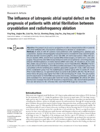 The Influence of Iatrogenic Atrial Septal Defect On
