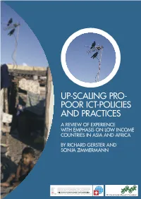 Up-Scaling Pro- Poor Ict-Policies and Practices a Review of Experience with Emphasis on Low Income Countries in Asia and Africa