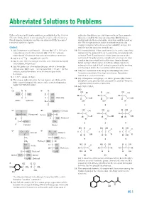 Abbreviated Solutions to Problems