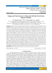 Design and Fabrication of a Motorized Oil Palm Fruit Rotary Digester Machine