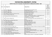 PPU District Wise College List for UG Admission