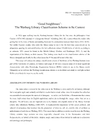 The Warburg Library Classification Scheme in Its Context