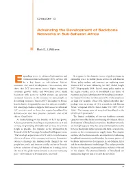 Advancing the Development of Backbone Networks in Sub-Saharan Africa