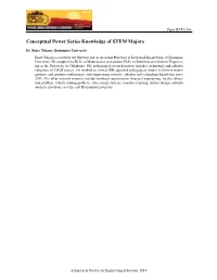Conceptual Power Series Knowledge of STEM Majors