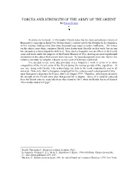 Forces and Strength of the Army of the Orient by Eman Vovsi