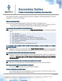 Secondary Suites a Guide to Constructing Or Legalizing a Secondary Suite
