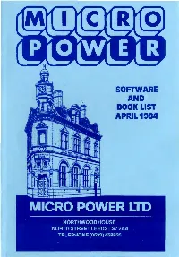 Software Book List April1984
