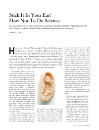 Stick It in Your Ear! How Not to Do Science Ear Acupuncture Claims to Relieve Sore Throats