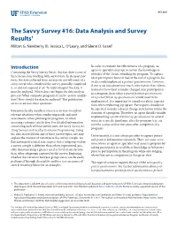 The Savvy Survey #16: Data Analysis and Survey Results1 Milton G