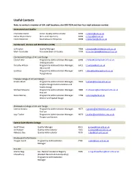Useful Contacts