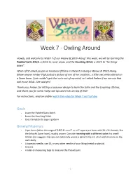 Week 7 - Owling Around
