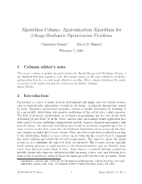 Approximation Algorithms for 2-Stage Stochastic Optimization Problems