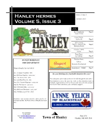 Hanley Hermes Volume 5, Issue 3 Volume 5, Issue 3 AUGUST 2013