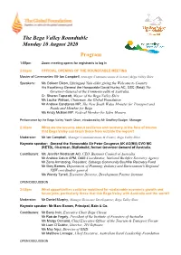 The Bega Valley Roundtable Monday 10 August 2020 Program
