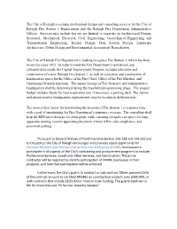 The City of Raleigh Is Seeking Professional Design and Consulting