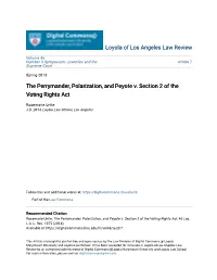 The Perrymander, Polarization, and Peyote V. Section 2 of the Voting Rights Act