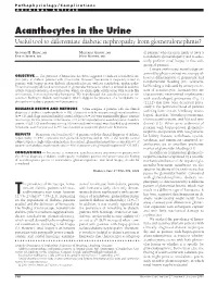 Acanthocytes in the Urine Useful Tool to Differentiate Diabetic Nephropathy from Glomerulonephritis?