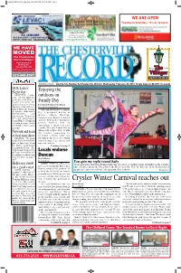 CRYSLER – the Annual Throughout the Local Area Which Crysler Farm Show Will Take Enabled Many to Go Outside and Place on Thurs., Feb