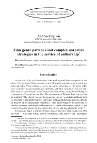 Film Genre Patterns and Complex Narrative Strategies in the Service of Authorship*