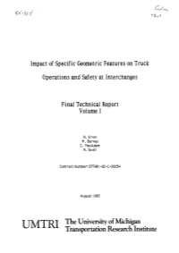 Impact of Specific Geometric Features on Truck Operations and Safety at Interchanges