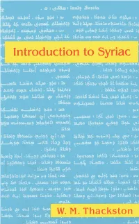 Introduction to Syriac: an Elementary Grammar with Readings From