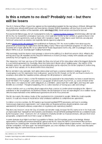 LSE Brexit: Is This a Return to No Deal? Probably Not – but There Will Be Losers Page 1 of 3
