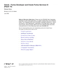 Oracle Forms Developer and Oracle Forms Services 6I (Patch