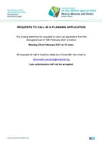 Requests to Call-In a Planning Application
