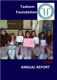 Taaleem Foundation ANNUAL REPORT
