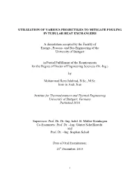 Utilization of Various Projectiles to Mitigate Fouling in Tubular Heat Exchangers