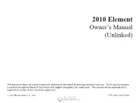 2010 Element Owner’S Manual (Unlinked)