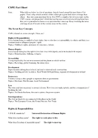 CSPE Fact Sheet