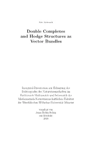 Double Complexes and Hodge Structures As Vector Bundles