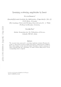 [Hep-Th] 19 Aug 2021 Learning Scattering Amplitudes by Heart